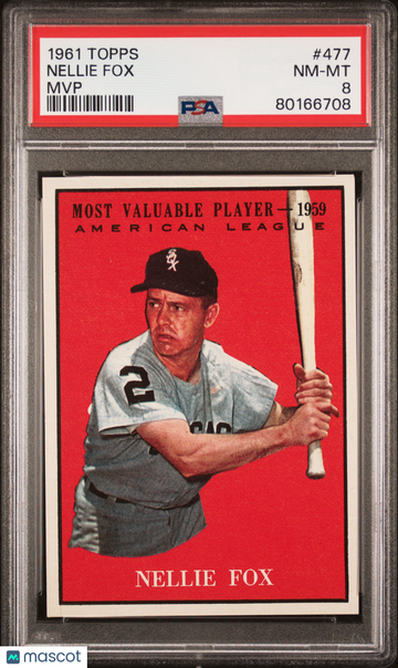 1961 Topps Nellie Fox #477 MVP PSA 8 NM-MT Hall of Fame