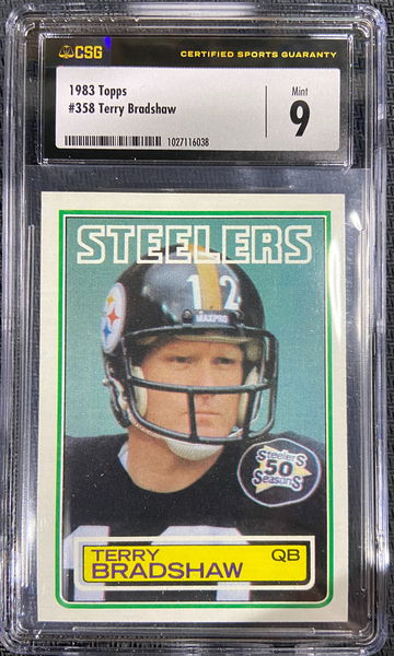 1983 Topps Terry Bradshaw CSG 9 MINT