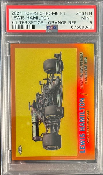 2021 Topps Chrome Lewis Hamilton 1961 Orange Refractor /25 F1 Formula 1 