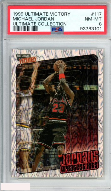 1999 ULTIMATE VICTORY MICHAEL JORDAN #117 ULTIMATE COLLECTION 59 OF 100 PSA 8