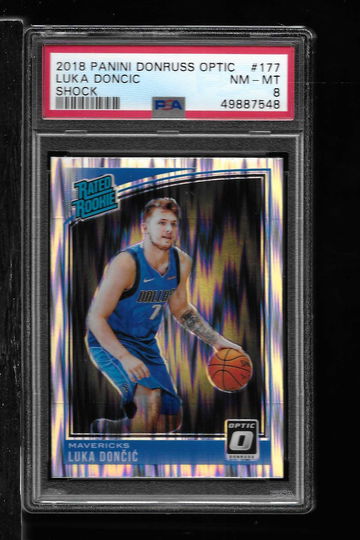 2018 DONRUSS OPTIC LUKA DONCIC SHOCK PSA 8
