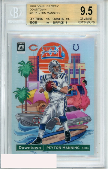 2020 DONRUSS OPTIC DOWNTOWN PEYTON MANNING #26 BGS 9.5 GEM MINT
