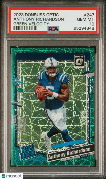 2023 Panini Donruss Optic Anthony Richardson #247 Green Velocity PSA 10