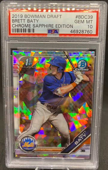 2019 Bowman Draft Sapphire Brett Baty PSA 10 1st Bowman