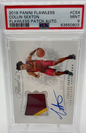 2018 PANINI ROOKIE FLAWLESS COLLIN SEXTON #CSX FLAWLESS PATCH AUTO PSA 9 CLEVELAND POP1