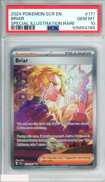 2024 POKEMON SCR EN STELLAR CROWN BRIAR #171 SPECIAL ILLUSTRATION RARE PSA 10
