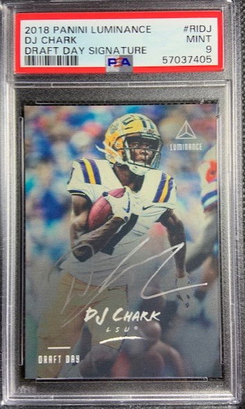 2018 Panini Luminance Draft Day Signature DJ Chark #RI-DJ Rookie Auto RC PSA 9