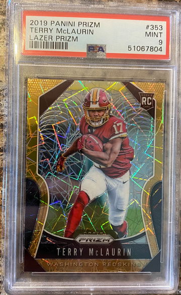 2019 Prizm Terry Mclaurin Lazer Rookie Card PSA 9