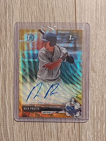 2017 Bowman Chrome Nick Pratto Gold Wave Auto