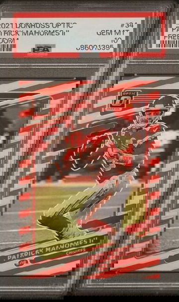 PATRICK MAHOMES 2021 Optic Freedom Case Hit SSP #34 PSA 10 Population 2 CHIEFS