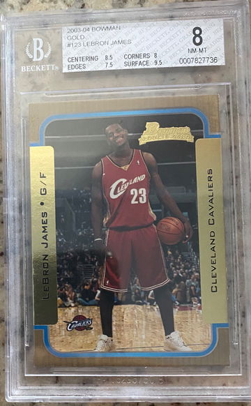 2003 Bowman R&S Lebron James RC Gold BGS 8