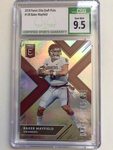 2018 Baker Mayfield Elite Draft Picks CSG 9.5 GEM MINT