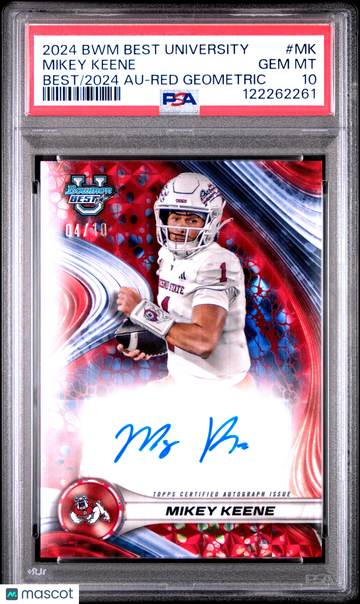 2024 Bowman Best University Best Of 2024 Autographs Mikey Keene #MK Red Geometric /10 PSA 10 Topps