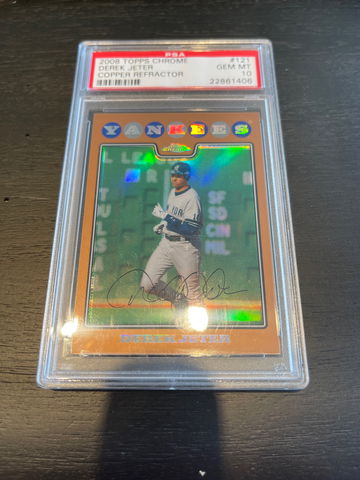2008 Topps Chrome Derek Jeter Copper Refractor PSA 10 /599