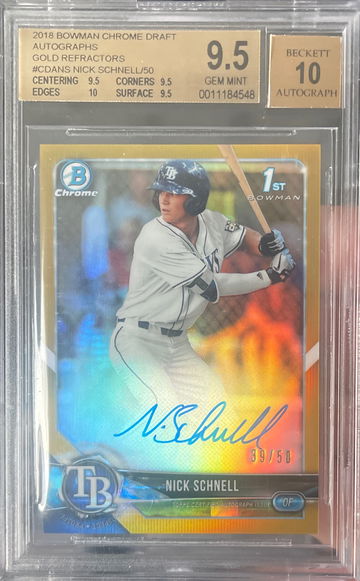 2018 Bowman Chrome Draft Nick Schnell auto /50