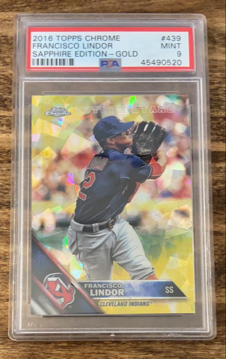 Francisco Lindor 2016 Sapphire Gold PSA 9 