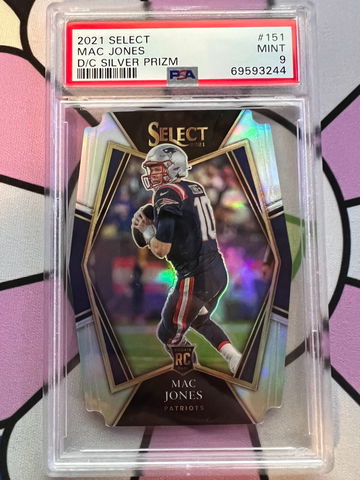 2021 Select Mac Jones Die-Cut Silver Prizm PSA 9