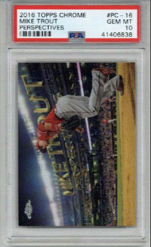 2016 TOPPS CHROME PERSPECTIVES #PC-16 MIKE TROUT BASEBALL CARD ANGELS PSA 10 GEM