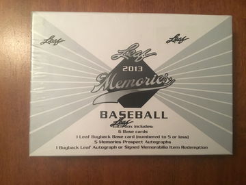 2013 Leaf Memories baseball hobby box