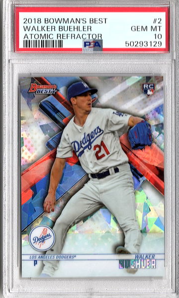 2018 Bowman's Best Walker Buehler Atomic Refractor PSA 10