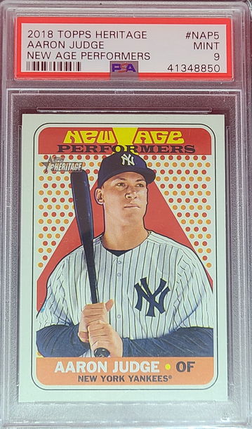 2018 Topps Heritage #NAP5 Aaron Judge PSA Mint 9