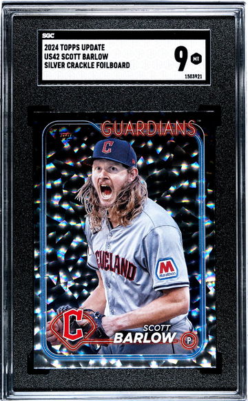 2024 Topps Update #US42 Scott Barlow Silver Crackle Foilboard SGC 9