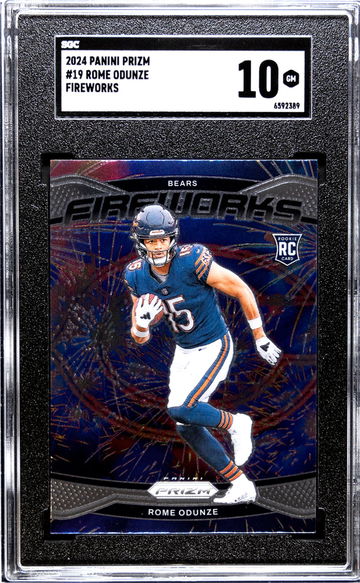 2024 Prizm #19 Rome Odunze Fireworks SGC 10
