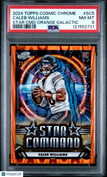 2024 Topps Cosmic Chrome Star Command Caleb Williams #SC5 CMD Orange Galactic /25 PSA 8