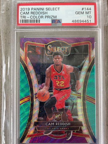 2019 Select #144 Cam Reddish Premier Level Tri Color ROOKIE - HOT Hawks RC PSA GEM MT 10