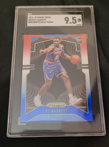 RJ BARRETT ROOKIE SGC 9.5 2019-20 PANINI PRIZM PRIZMS RED WHITE BLUE #250