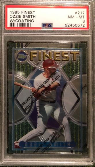 1995 FINEST W/COATING #217 OZZIE SMITH PSA 8 *SHIPS FROM CANADA*