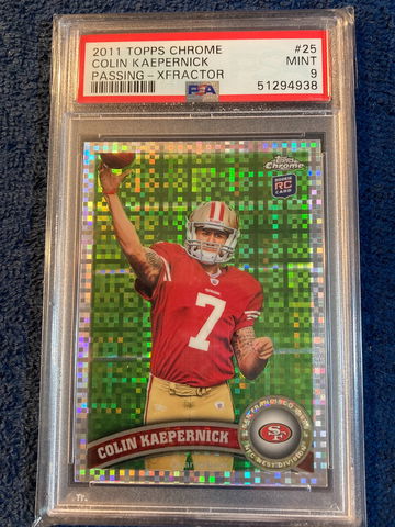Colin Kaepernick 2011 Topps chrome xfractor PSA9 