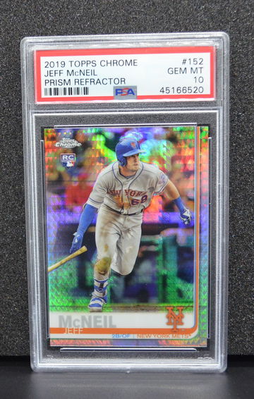 2019 Topps Chrome Jeff McNeil RC Prism Refractor #152 PSA 10