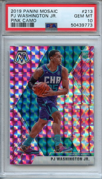 2019 Panini Mosaic PJ Washington Jr Pink Camo #213 RC PSA 10