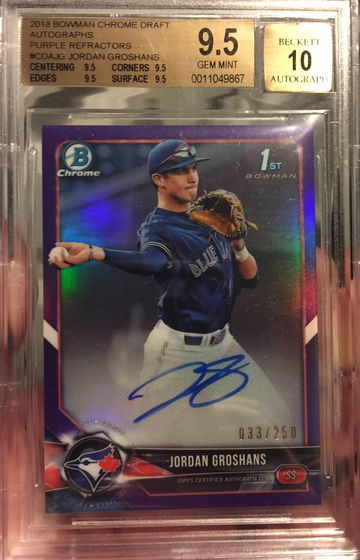 Jordan Groshans Chrome Purple Refractor auto