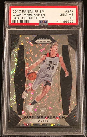 2017 Panini Prizm Lauri Markkanen Fast Break 247 PSA 10