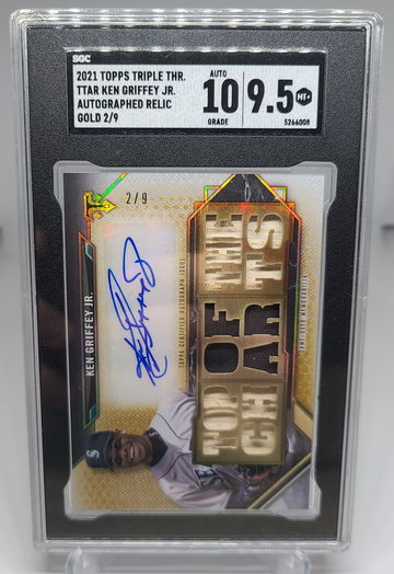 Ken Griffey Jr Bat/Patch Autograph 2021 Triple Threads Gold #'d /9