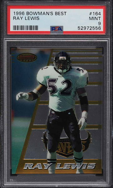 1996 BOWMAN'S BEST RAY LEWIS ROOKIE RC #164 PSA 9 MINT
