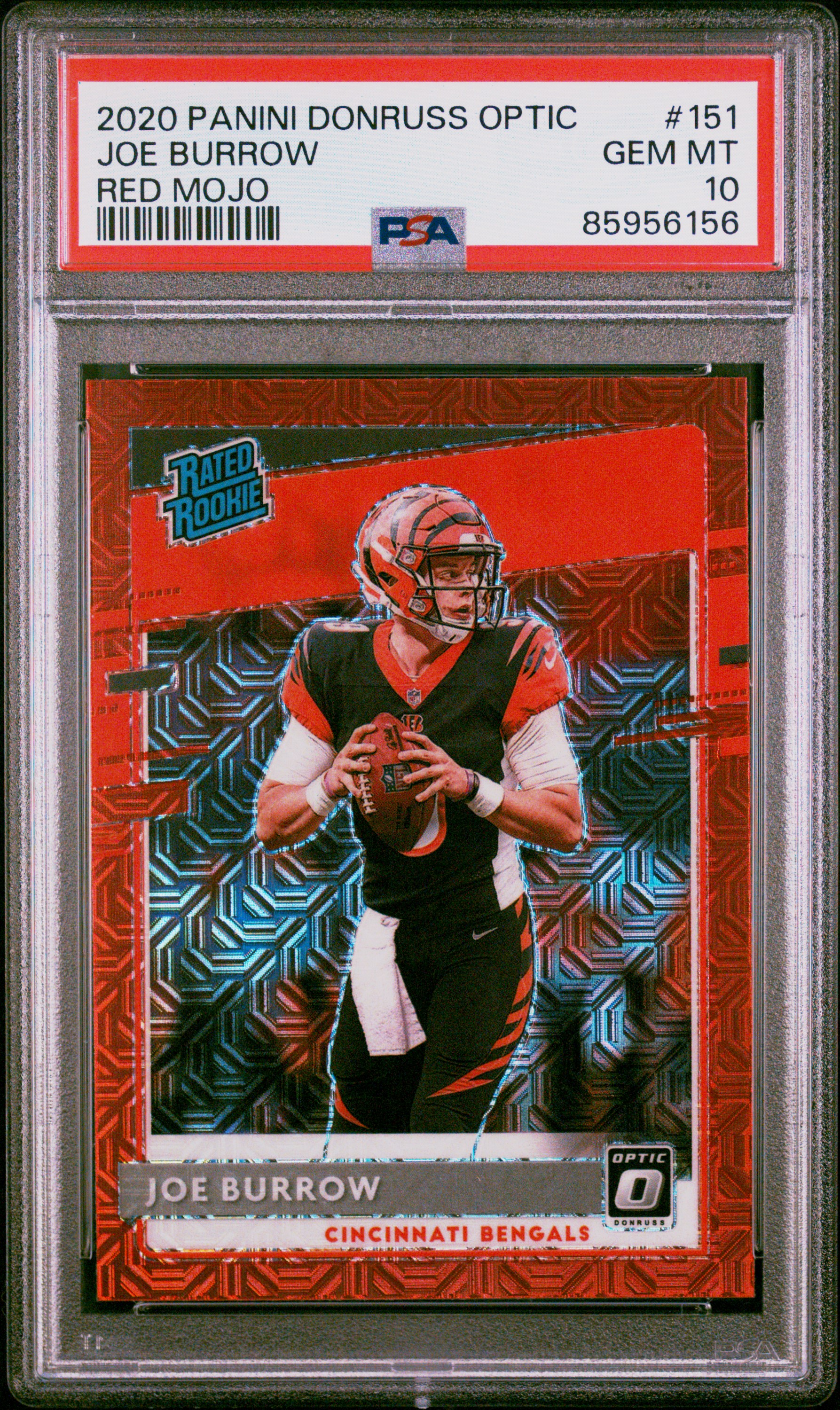 PSA 10 2020 Panini Donruss Optic Joe Burrow Red Mojo Rookie #151