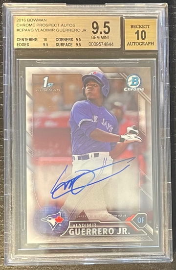 2016 Bowman Chrome Valdimir Guerrero Jr. Prospect Auto BGS True Gem +