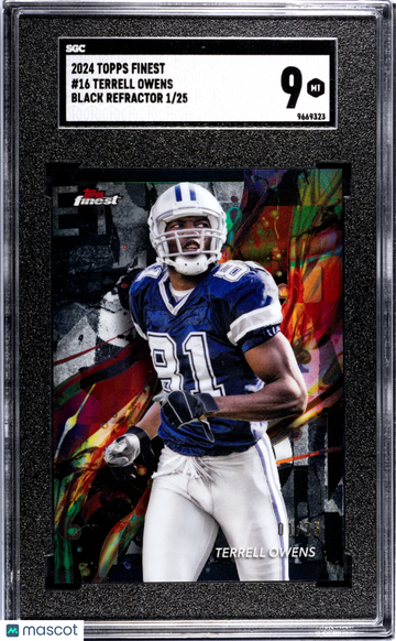 2024 Topps Finest Terrell Owens #16 Black Refractor SGC 9