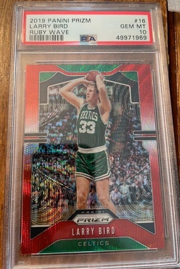 2019 Panini Prizm Ruby Wave Larry Bird PSA 10 Gem Mint