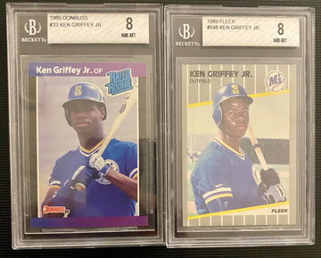 1989 Donruss and Fleer Griffey BGS 8 RC Lot!  Nice cards!