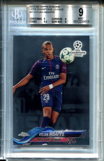 Kylian Mbappe BGS 9(9.5 sub) 2017 Topps Chrome