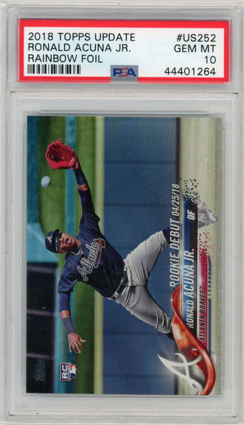2018 Topps Update Ronald Acuna Jr PSA 10 Rainbow Foil