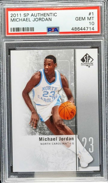 2011-12 Upper Deck SP Authentic 1 Michael Jordan University of North Carolina UNC Tar Heels PSA 10 Gem Mint