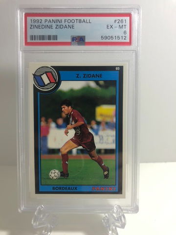 1992-93 Panini Soccer Zinedine Zidane ROOKIE RC #261 PSA 6