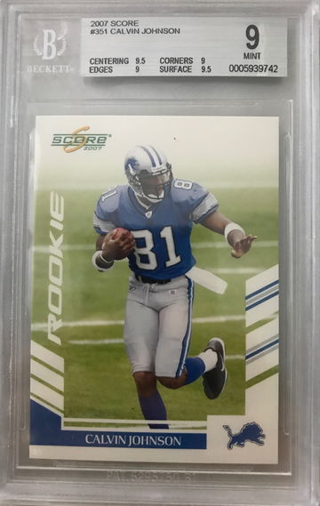 2007 Calvin Johnson score panini RC bgs 9