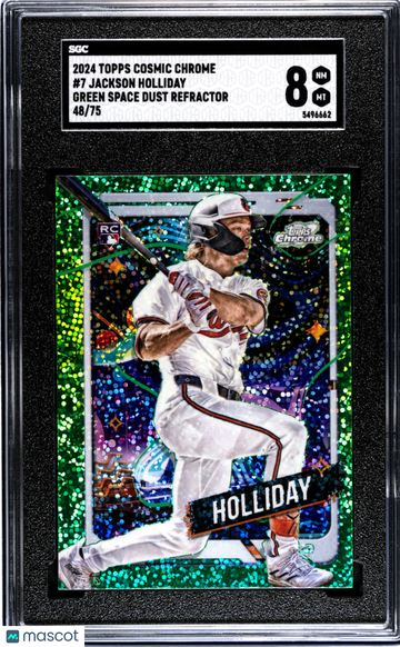 2024 Topps Cosmic Chrome Jackson Holliday #7 Green Space Dust Refractor SGC 8