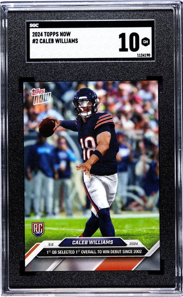 2024 TOPPS CALEB WILLIAMS NOW #2 Rookie RC Limited /28262 SGC 10